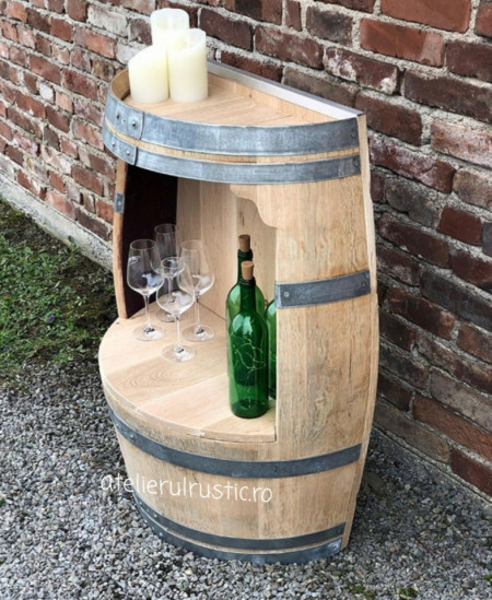 Raft butoi din lemn masiv cu o deschidere mică - Img 2