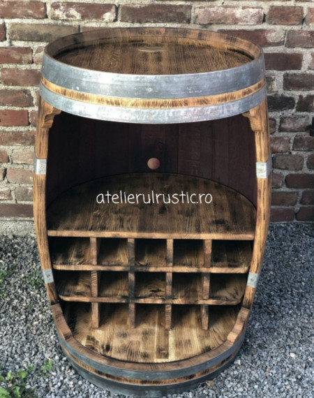 Minibar butoi cu suport pentru sticle si raft - Img 4