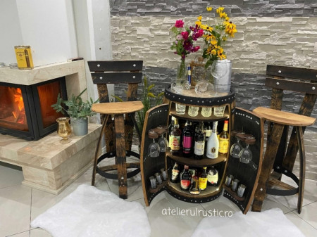 Minibar din lemn stejar delux - Img 4