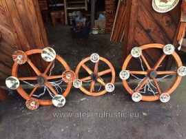 Lustra rustică roata - Img 3