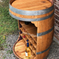 Minibar butoi cu suport pentru sticle si raft