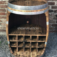 Minibar butoi cu suport pentru sticle si raft
