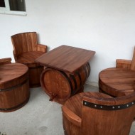 Set 4 scaune + masa lemn masiv