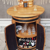 Minibar butoi cu blat masa din lemn masiv