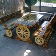 Set masă cu bancute stil roata car R1
