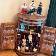Minibar din lemn masiv cu blat masa