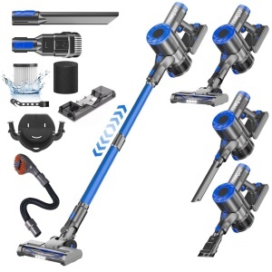 Aspirator Vertical Fără Fir cu Mop Tinklu, 150W, Filtru HEPA, Perie pentru Animale