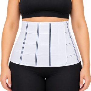 Centură lombară și abdominală elastică Zenifique, unisex, prindere cu scai, albă, mărimi S - XXL