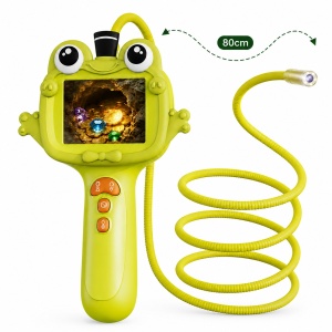 Camera Endoscop pentru Copii Twinkle Twins, cu Lumina LED, Ecran, Foto/Video, Portabila, Cablu Flexibil 80 cm, Explorare Zone Intunecate, Verde