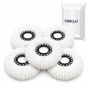 Set 5 Rezerve Universale pentru Mop Rotativ 360° Tinklu, Microfibră cu Absorbție Mare, Prindere 16 cm, Alb