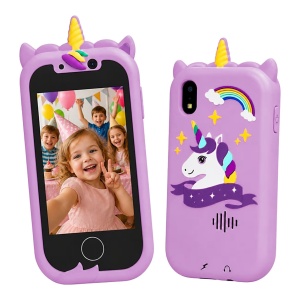 Telefon Interactiv pentru Copii Twinkle Twins, 22 Aplicații Educative, Cameră Foto/Video, Muzică și Povești, Ecran Touch, Husă Silicon, Mov