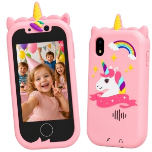 Telefon Interactiv pentru Copii Twinkle Twins, 22 Aplicații Educative, Cameră Foto/Video, Muzică și Povești, Ecran Touch, Husă Silicon, Roz