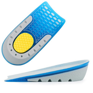 Set 2 bucati branturi inaltatoare ortopedice zenifique, din silicon, suport pentru calcai, albastru