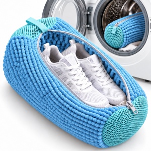 Sac Spălare Încălțăminte pentru Mașina de Spălat, Zenifique, Adidași și Pantofi, Protecție cu Fibre Moi, Fermoar, Reutilizabil, Albastru