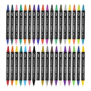 Set 36 Markere Acrilice Twinkle Twins cu Vârf Dublu 1mm și 1-5mm, Rezistente la Apă și UV, Cerneală pe Bază de Apă, pentru Decorat și Personalizat Obiecte