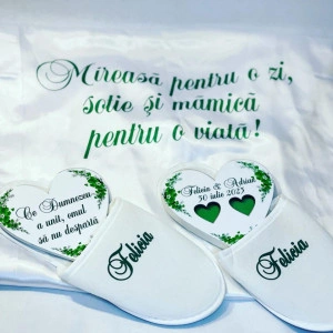 Halat mireasa personalizat+papuci