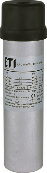 LPC 5 kVAr, 440V, 50Hz