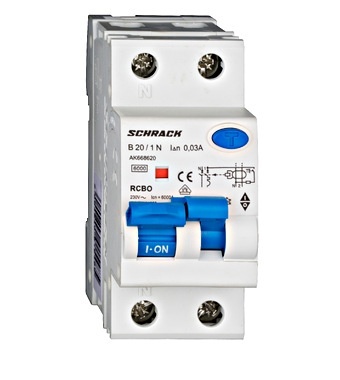 Diferential 20A/30mA RCBO TIP A CURBA B Schrack