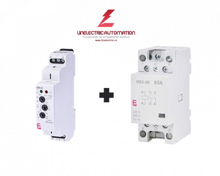 Pachet dispozitive protectie sub/supratensiune monofazate (Releu HRN31 + Contactor modular R63-20)