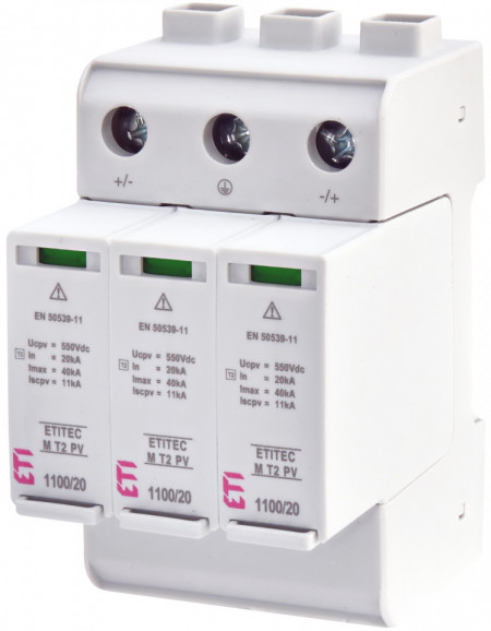 Descarcator decurent continuu PV, ETITEC M T2 PV 1100/20 Y, ETI