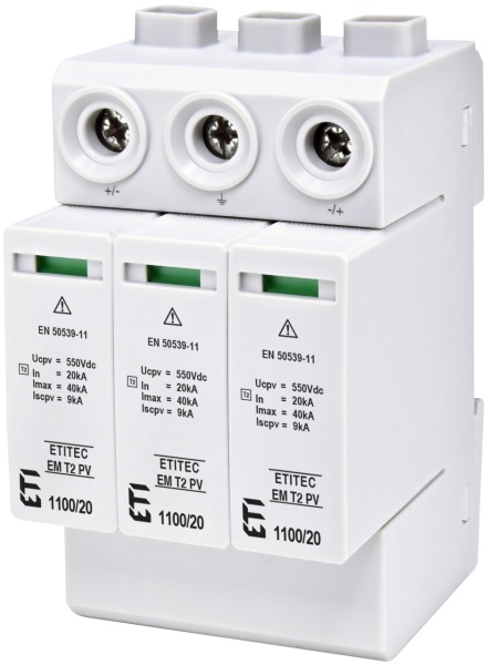Descarcator pentru curent continuu PV, ETITEC EM T2 PV 1100/20 Y