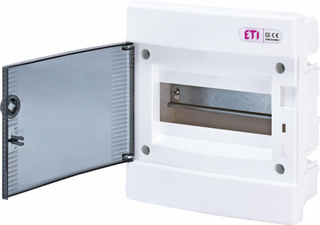 Tablou electric incastrat, 8 module, usa transparenta, IP 40, ETI