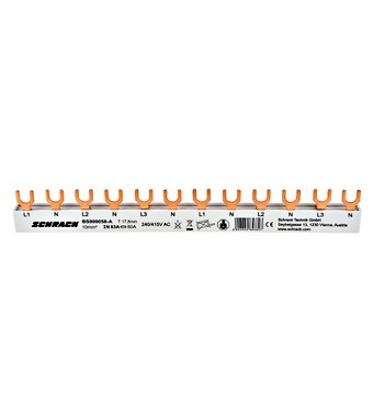 Busbar trifazat 3 poli, 1+N 12M FURCA L1N L2N L3N Schrack