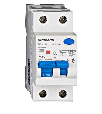 Diferential 6A/30mA RCBO TIP A CURBA B Schrack