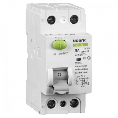 Disjunctor cu protectie diferentiala monofazica Noark, 40A, 30mA, tip AC, 6kA