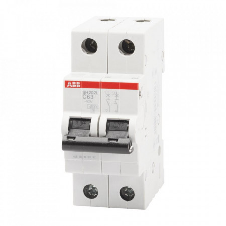 Intrerupator automat, 63A, 2P, 4,5 kA, curba C, ABB