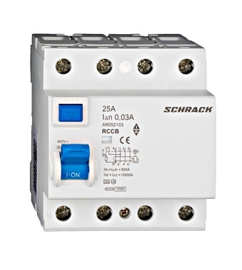 RCCB E25A 30mA TIP A 4P, Schrack Technik