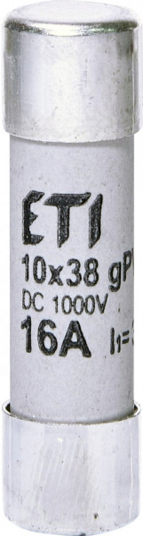 Siguranta fuzibila cilindrica 10x38, 16 A, caracteristica gPV, ETI
