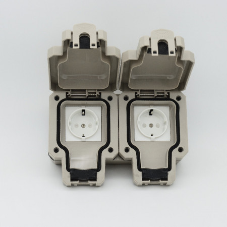 Priza schuko dubla, aparenta, IP66, Comtec