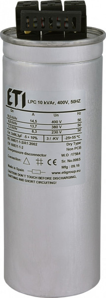 Condensator trifazic LPC 10 kVAr, 400V, 50Hz