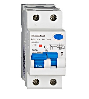 Diferential 25A/30mA RCBO TIP A CURBA B Schrack