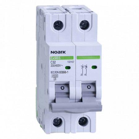 Disjunctor bipolar Noark, 2P, 25A, curba B, 4.5kA