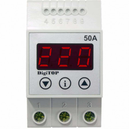 Releu de protectie tensiune monofazat, 50A, DigiTop, VP-50A