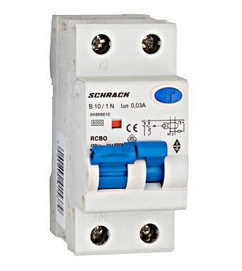 Diferential 10A/30mA RCBO TIP A CURBA B Schrack