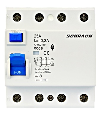 RCCB 25A 300mA TIP AC 4P, Schrack Technik