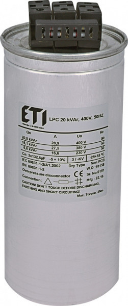 Condensator trifazic LPC 25 kVAr, 400V, 50Hz