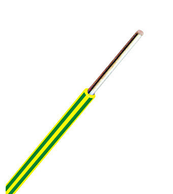 Conductor cu izolaţie din PVC H07V-U 1,5mm² Cu verde/galben/100m