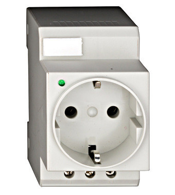 Priză modulară SCHUKO, 2P+N, 16A cu LED, Schrack Technik