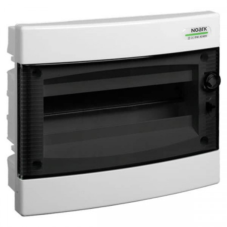 Tablou electric PVC, 12 module, incastrat, Noark, IP40, cu usa transparenta, PNF