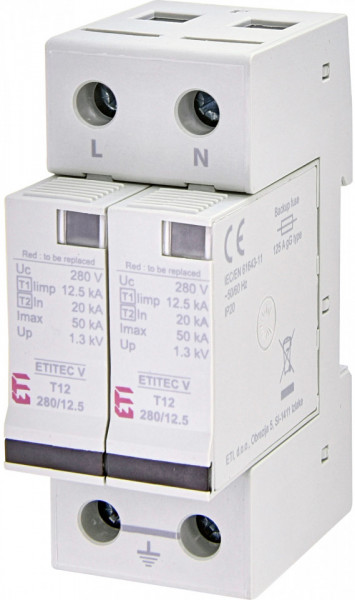 Descarcator pentru supratensiuni AC ETITEC V T12 280/12,5 1+1