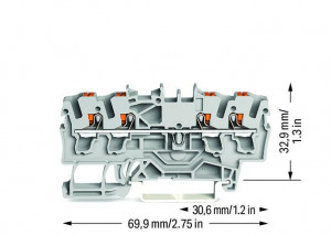 Clema sir Wago de trecere cu 4 conductori; 2,5mm²,gri ,TOPJOB: 2202-1401 - Img 2