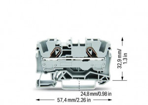 Clema sir Wago de trecere cu 2 conductori; 6mm²,gri ,TOPJOB: 2006-1201 - Img 2