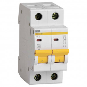 Disjunctor bipolar iEK, 2P, 16A, curba B, 4.5kA, MVA20