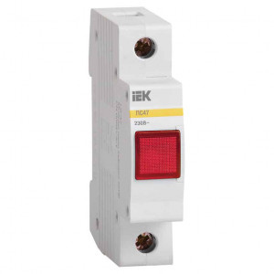 Lampa de semnalizare iEK, LED, rosu, 230VAC, sina DIN, MLS10, MLS10-230-K04