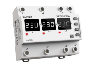 Releu de protectie tensiune trifazat, 40A, contactor inclus, DigiTop, V PRO-3F40A
