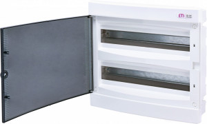 Tablou electric incastrat, 2x18 module, usa alba, IP 40, ETI